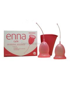 ENNA CYCLE Copa menstrual talla M 2 copas + esterilizador 
