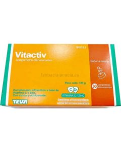 Vitactiv 30 comprimidos ✳️ efervescentes con Vitamina C + Zinc ✅ [TEVA PHARMA]